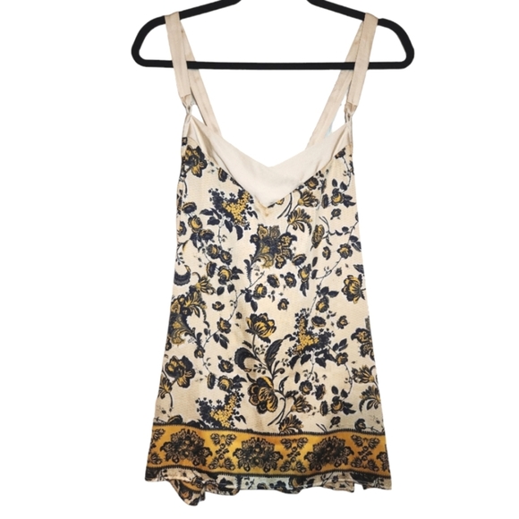 Intimately Free People Floral Beige Tea Combo V Neck Tank Blouse Camisole Size M - Picture 4 of 10